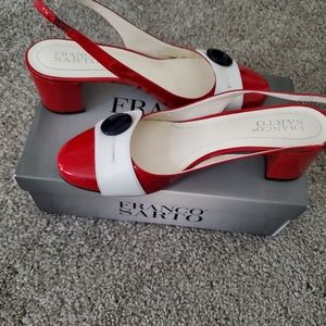 Red, white & blue slingbacks